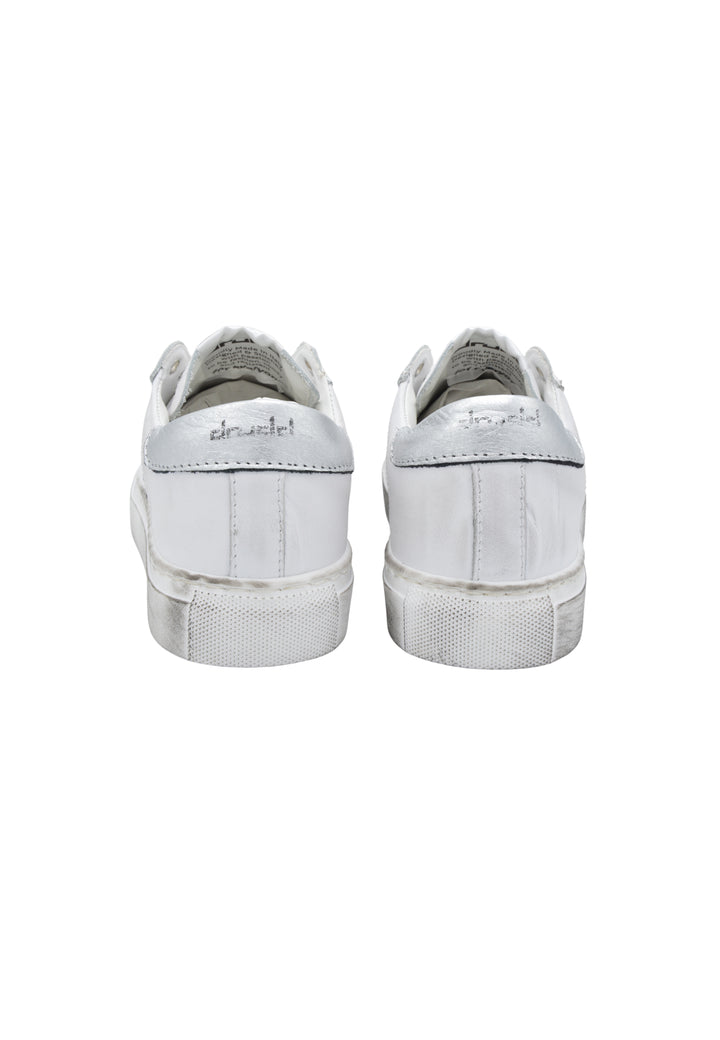 Sneakers Pelle Vitello Bianco e Argento - 3000D
