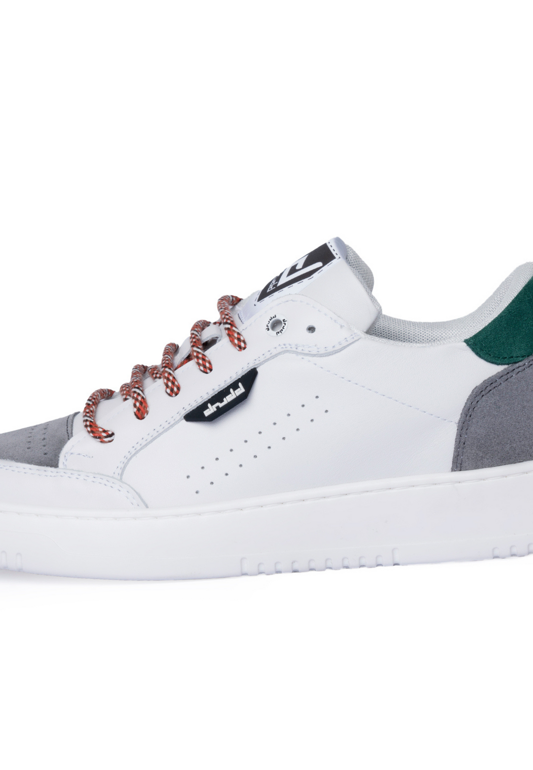 Sneakers Pelle Bianca e Verde - D-310