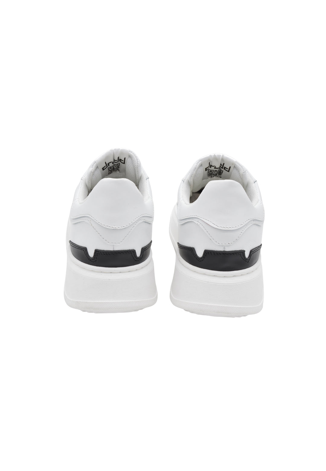 Sneakers Pelle Nappa Bianco Nero - D-Leo