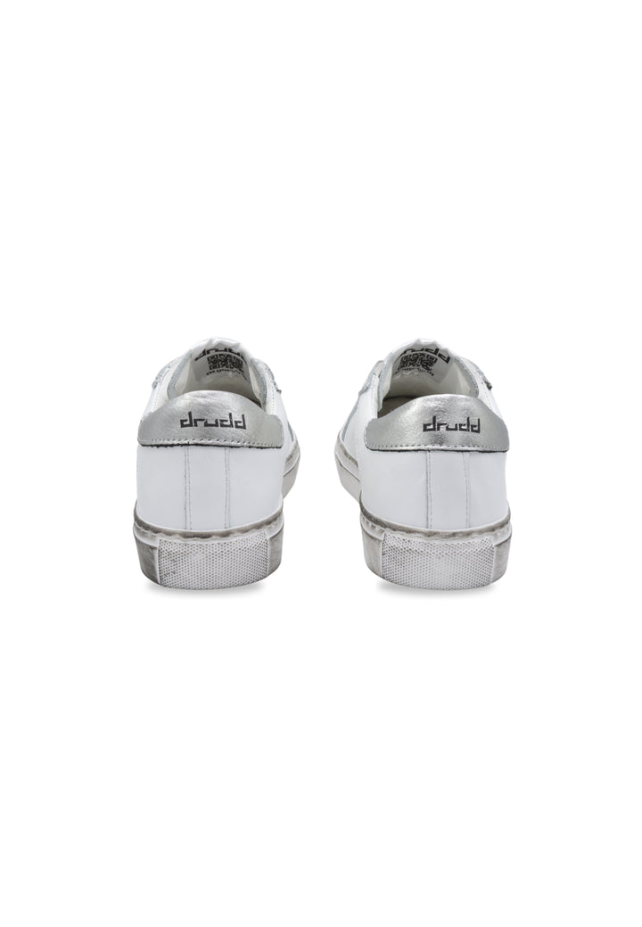 Sneakers Pelle Vitello Bianco e Argento - 3000D