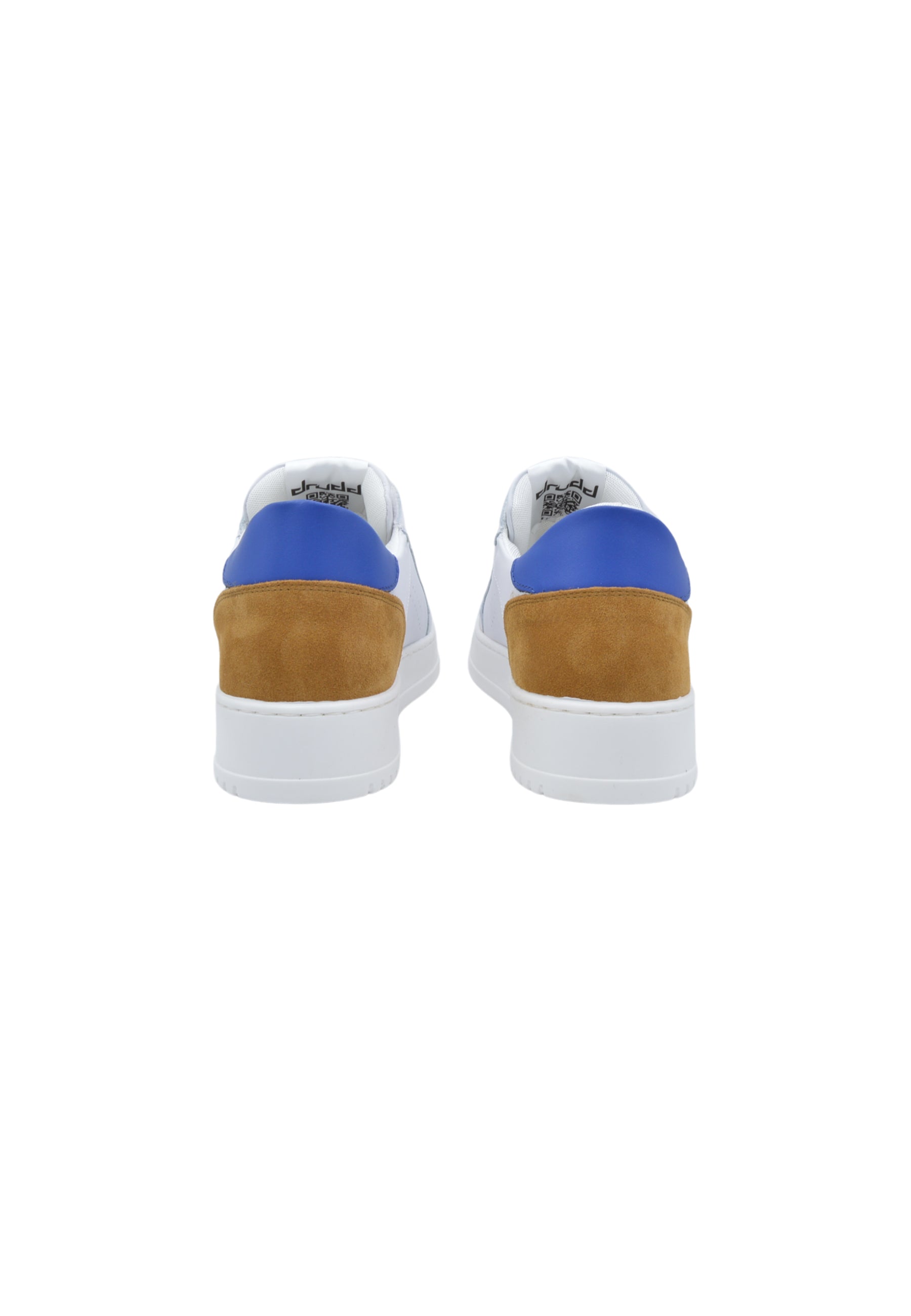 Sneakers Pelle Bianca e cuoio- D-310