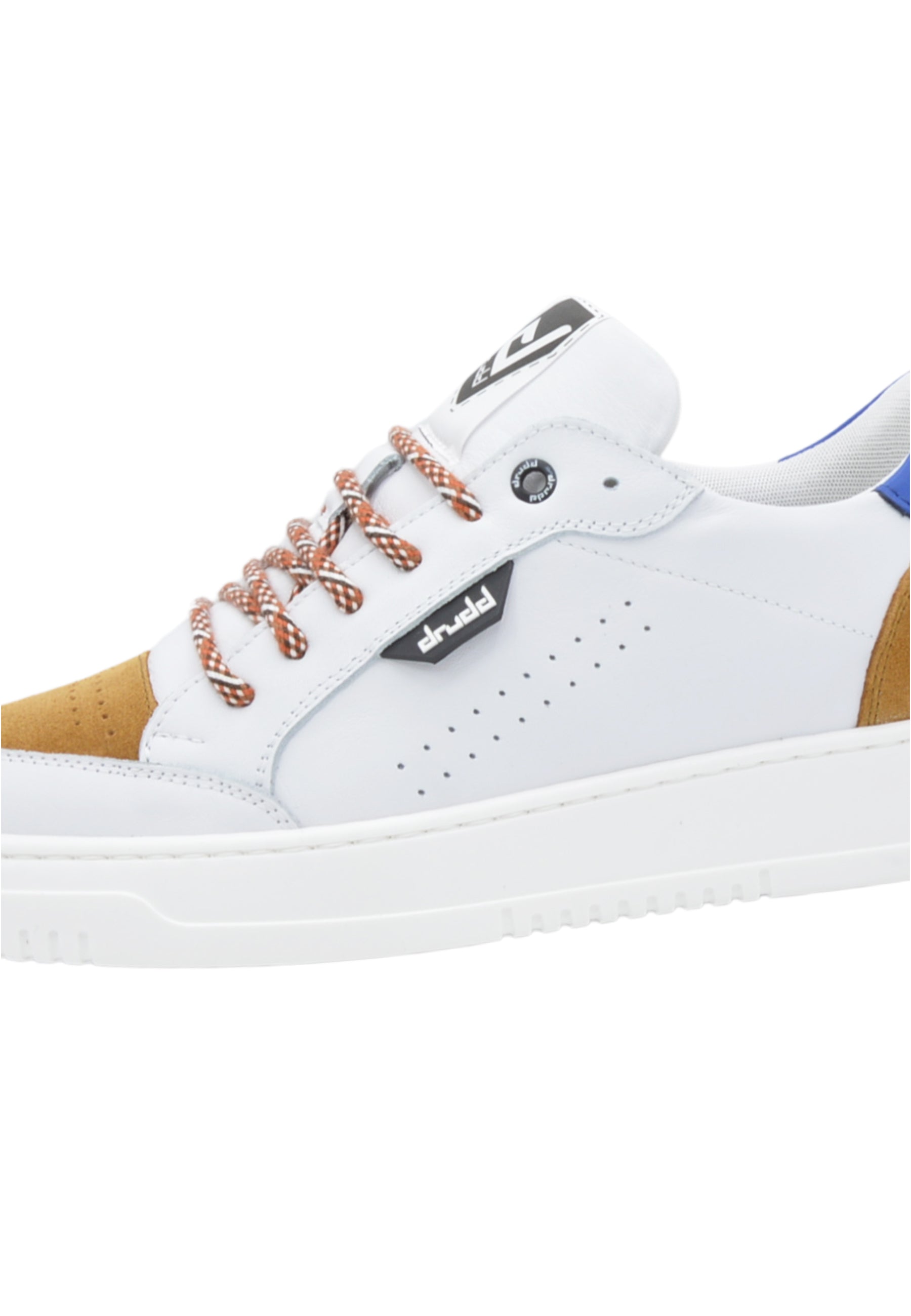 Sneakers Pelle Bianca e cuoio- D-310