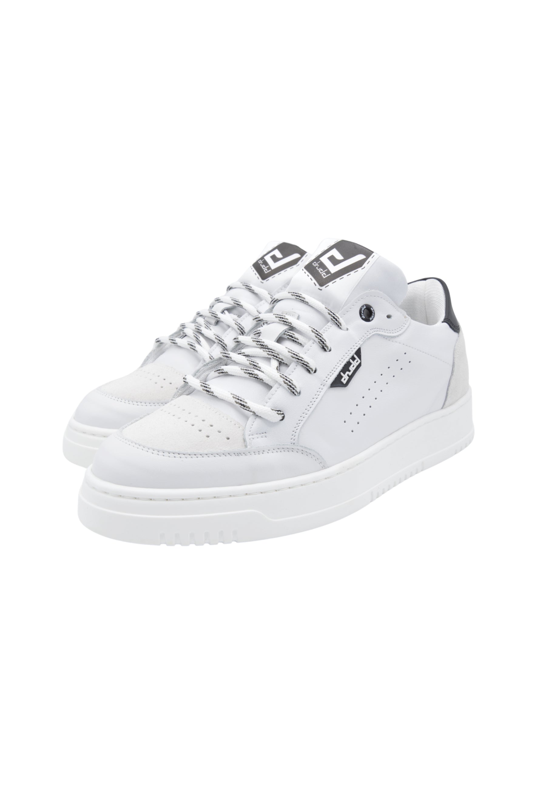 Sneakers Pelle Bianca e Nera - D-310