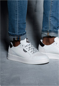 Sneakers Pelle Bianca e Nera - D-310