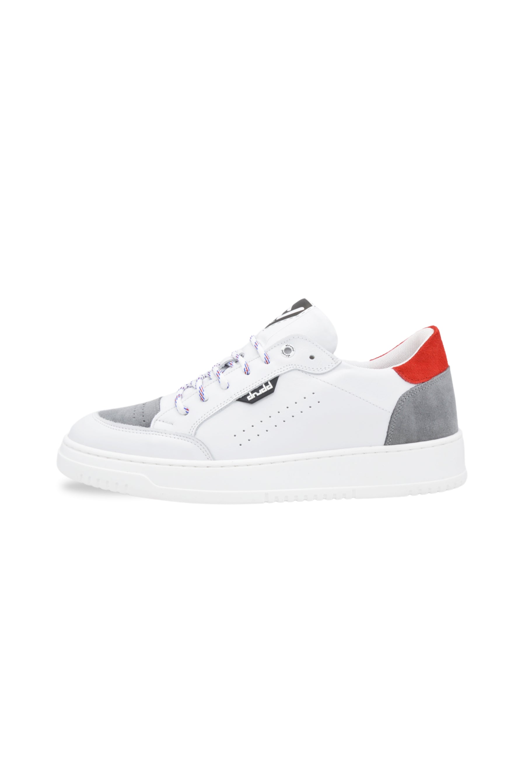 Sneakers Pelle Bianca e Rossa - D-310