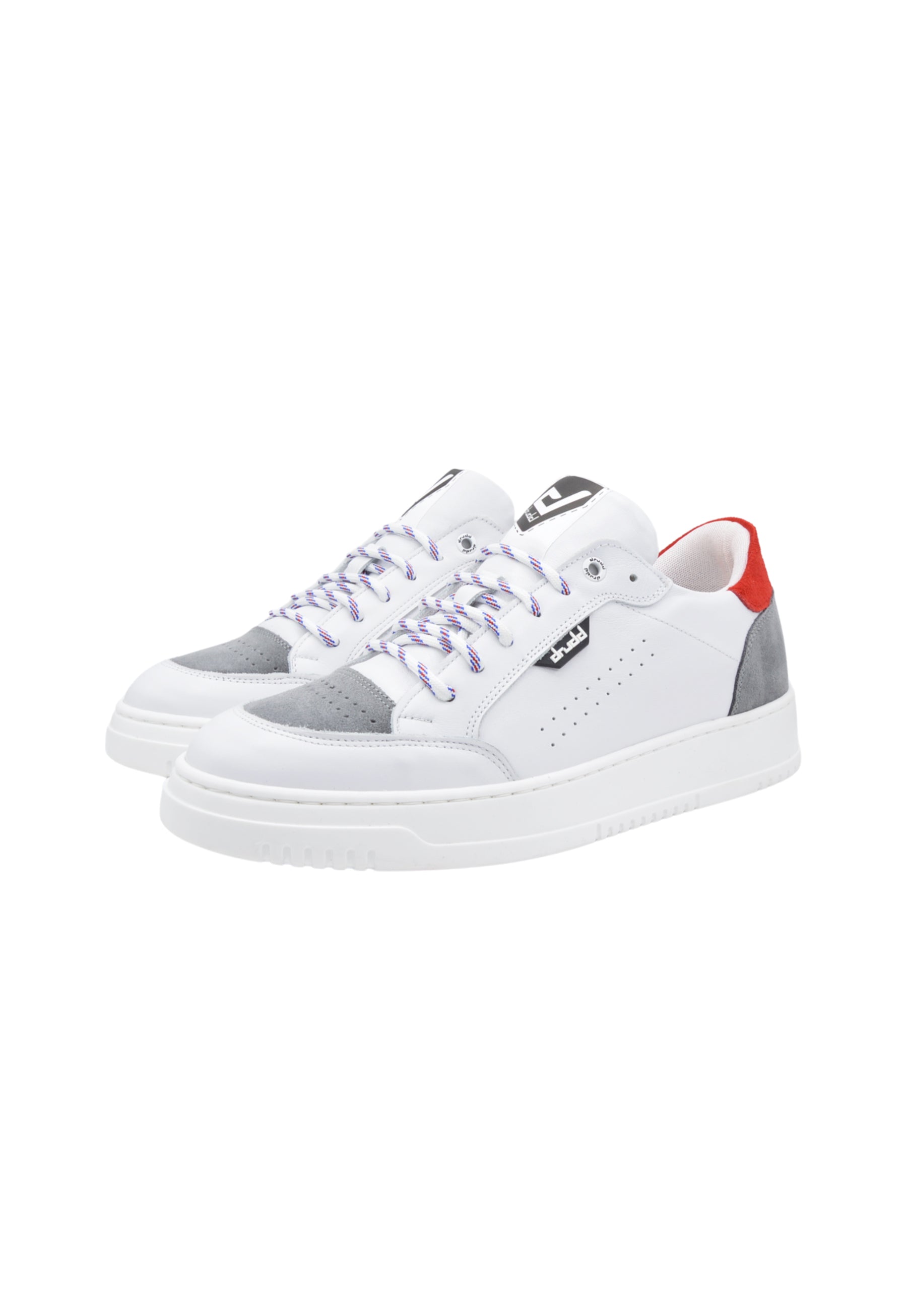 Sneakers Pelle Bianca e Rossa - D-310