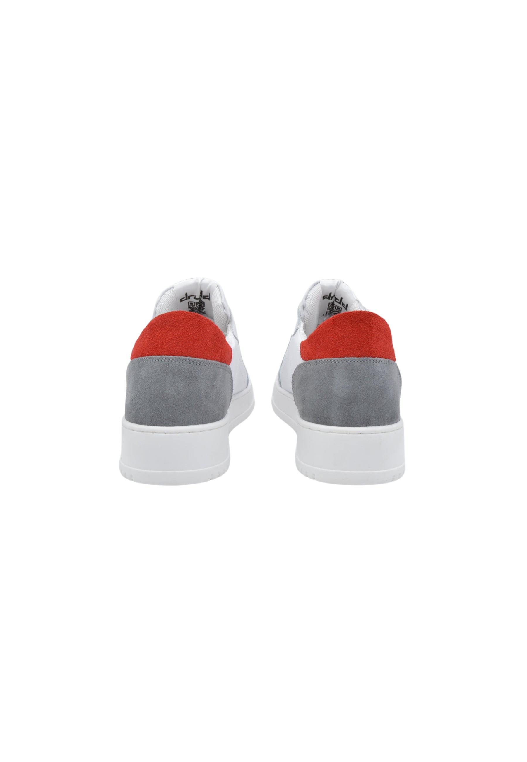 Sneakers Pelle Bianca e Rossa - D-310