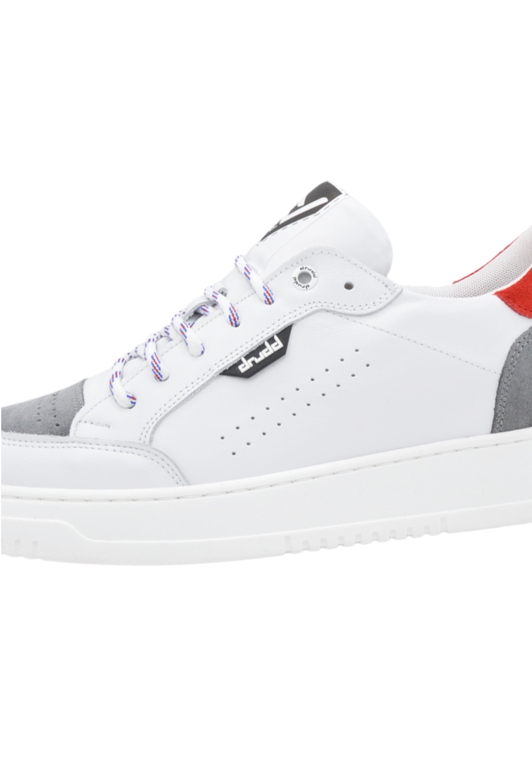Sneakers Pelle Bianca e Rossa - D-310
