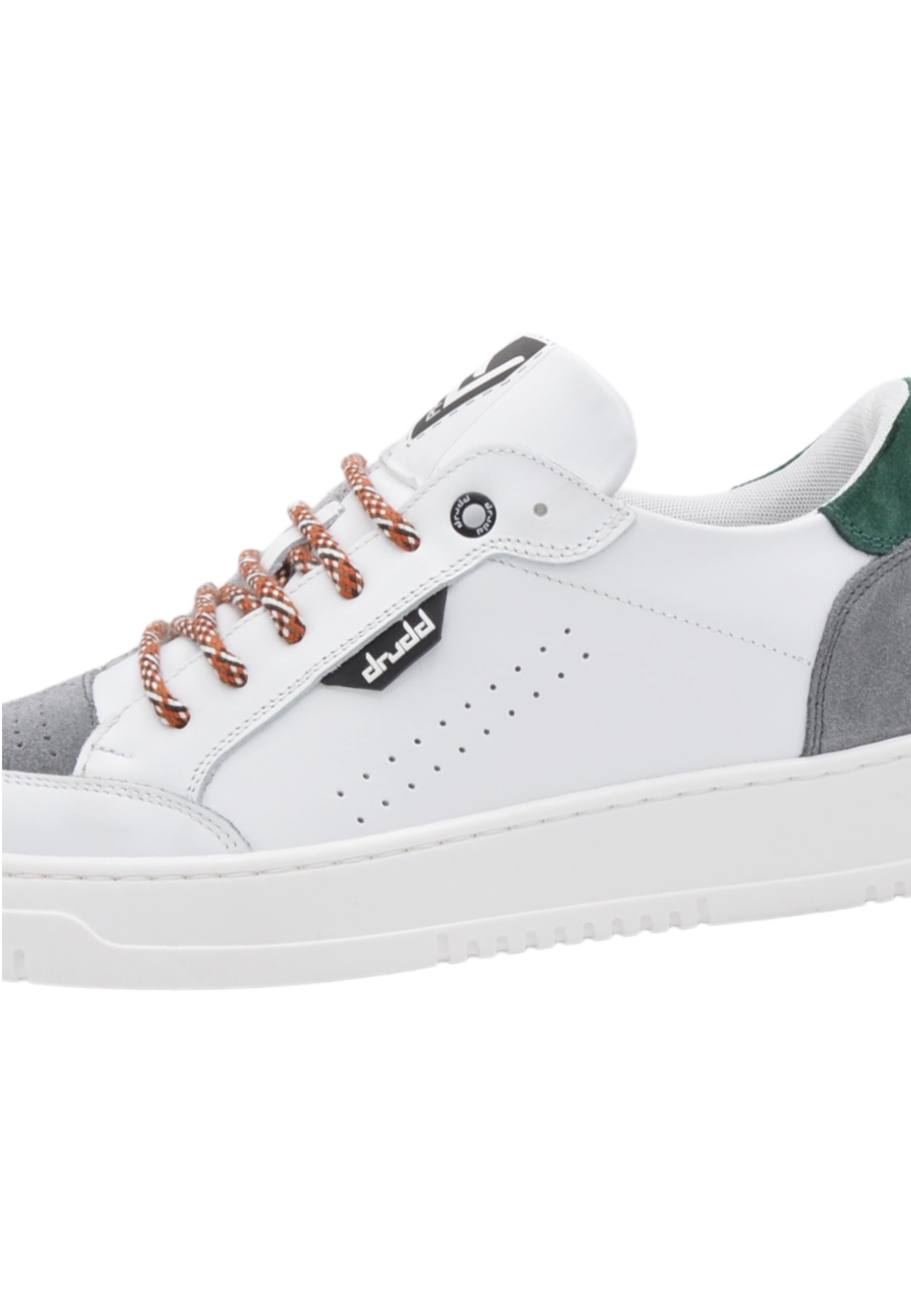 Sneakers Pelle Bianca e Verde - D-310