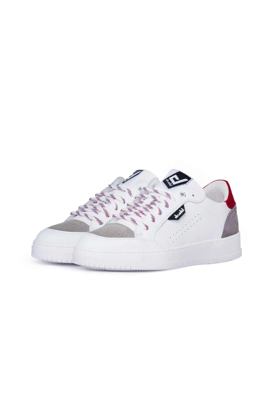 Sneakers Pelle Bianca e Rossa - D-310