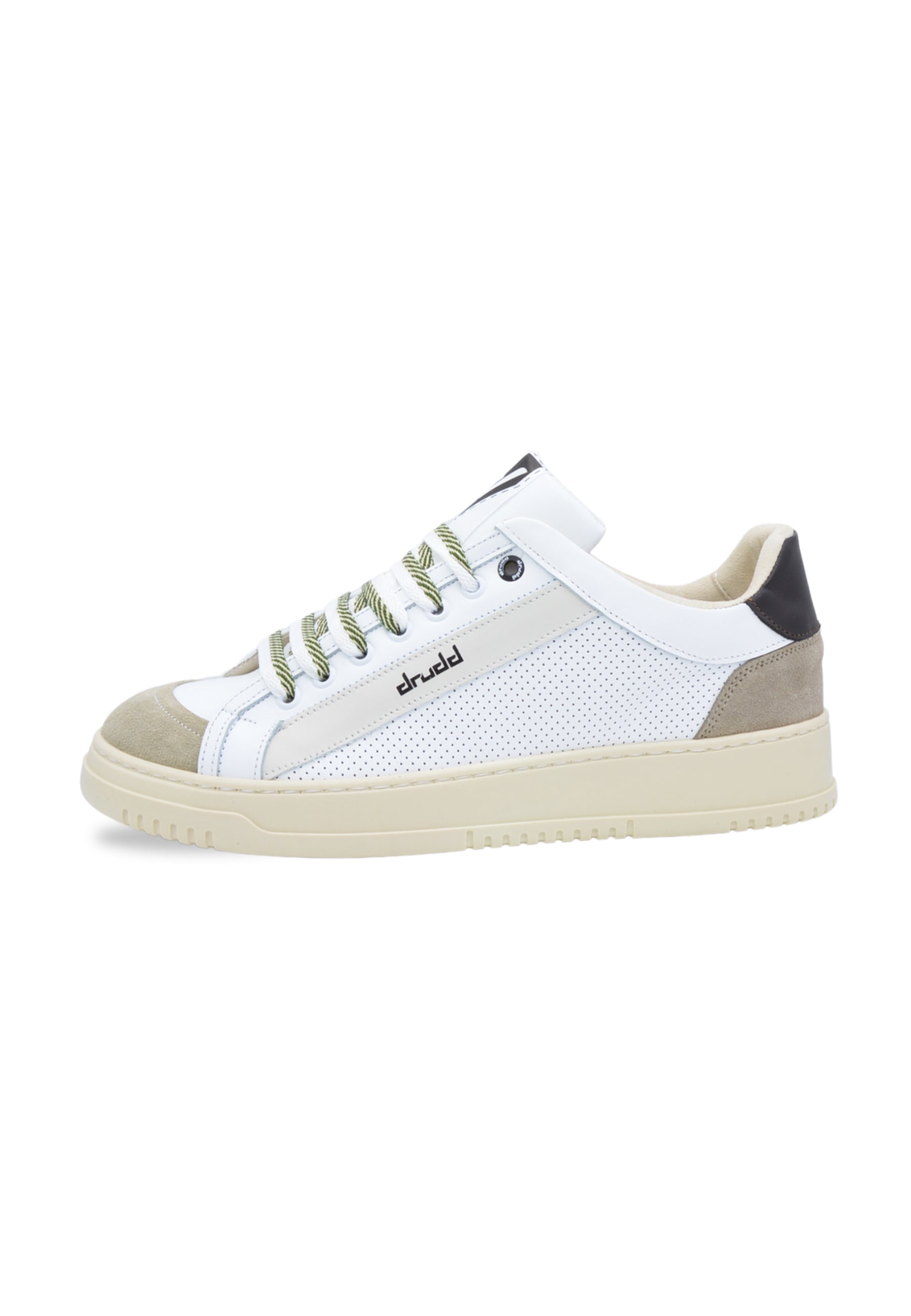 Sneakers Pelle Bianca e beige- D-Benji