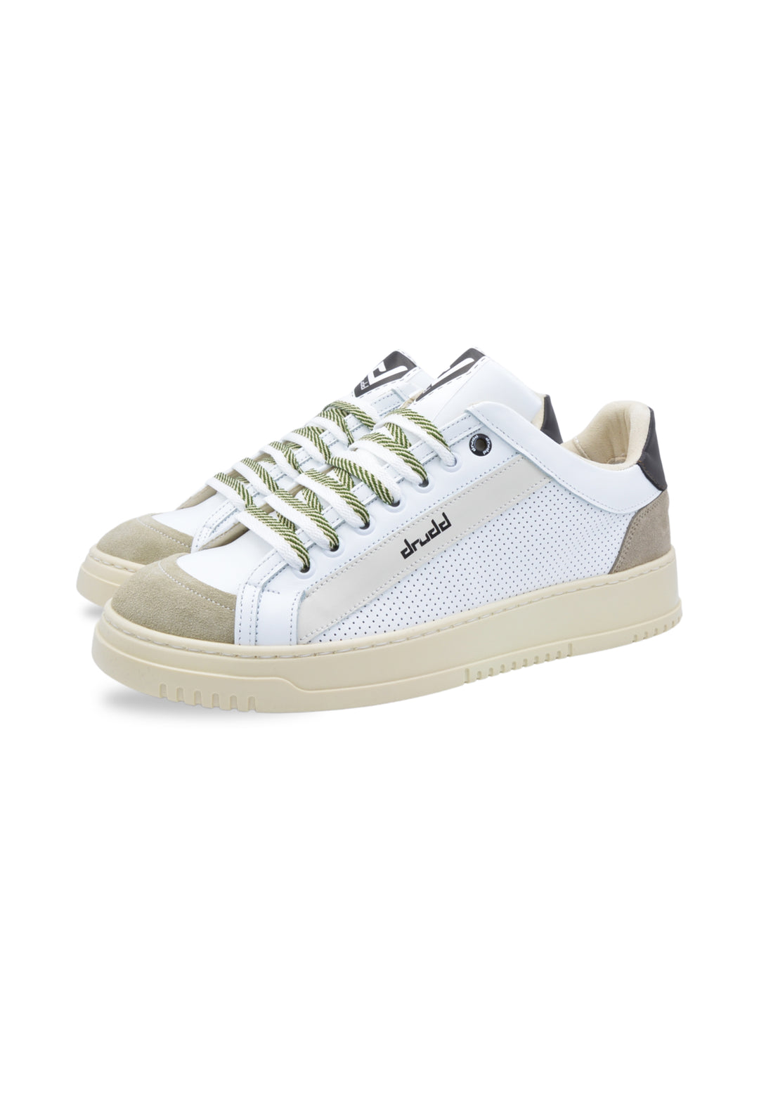 Sneakers Pelle Bianca e beige- D-Benji