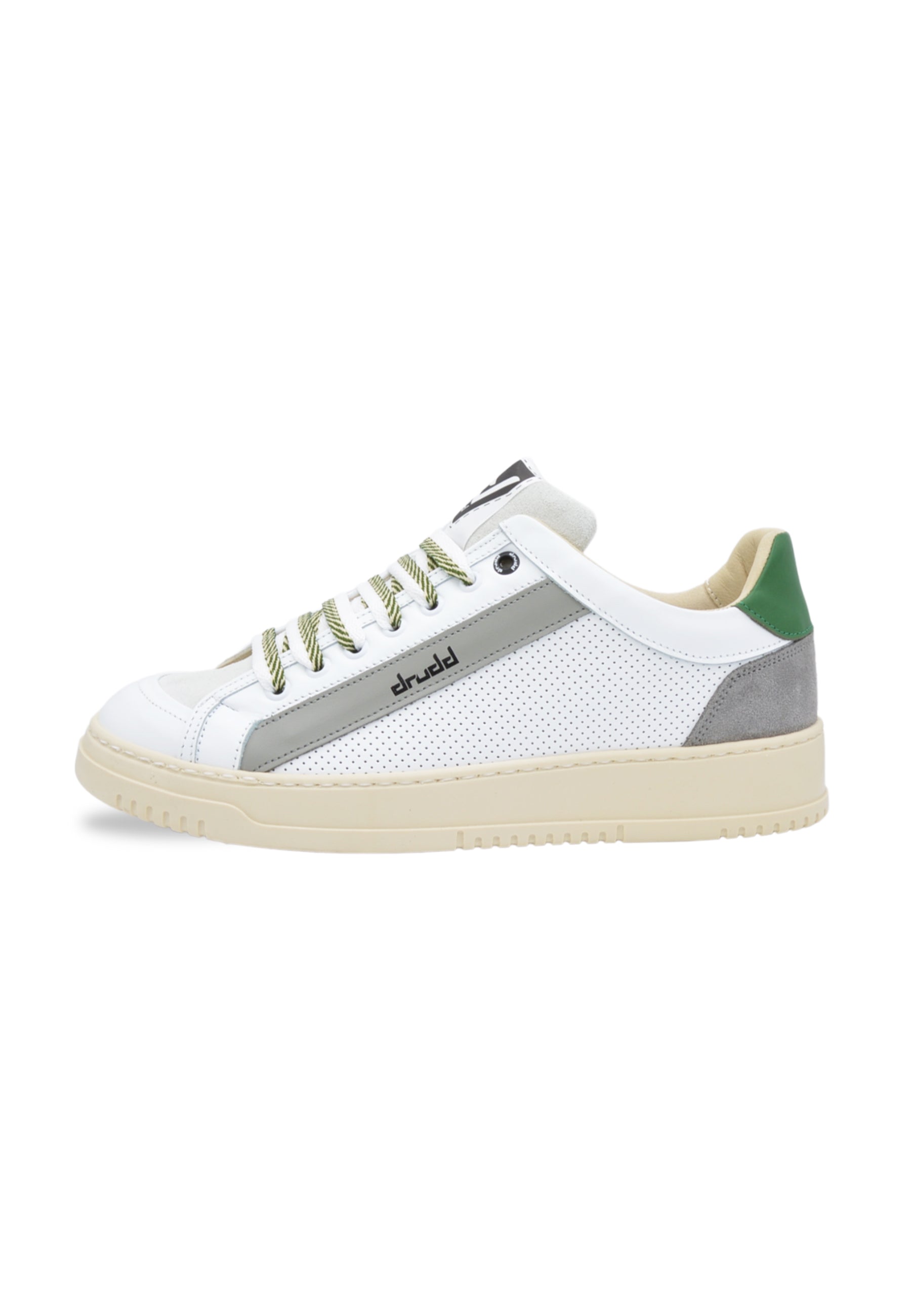 Sneakers Pelle Bianca e verde- D-Benji
