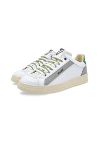 Sneakers Pelle Bianca e verde- D-Benji