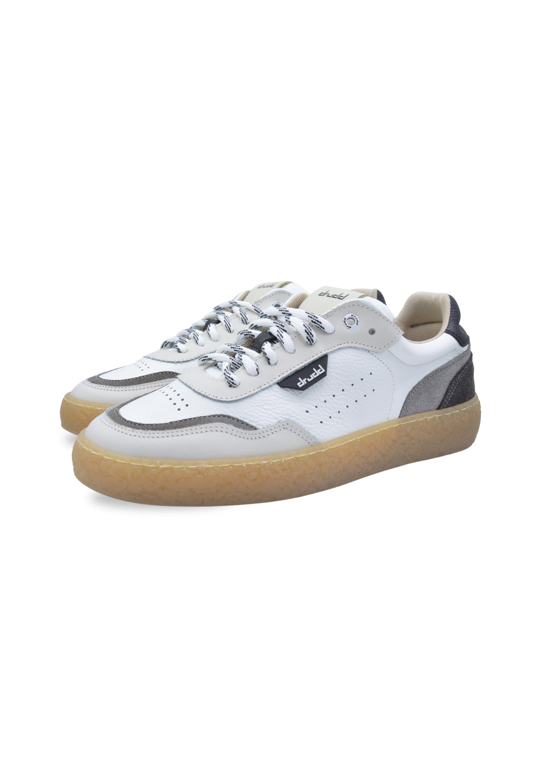 Sneakers in pelle e camoscio bianco e nero - D-Bowery