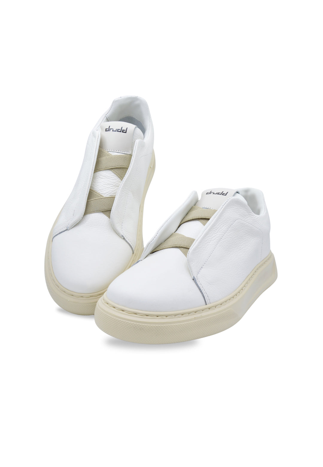 Sneakers slip-on  in pelle martellata bianca - D-Capri