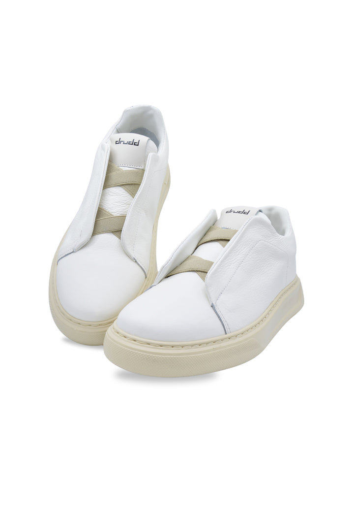 Sneakers slip-on  in pelle martellata bianca - D-Capri