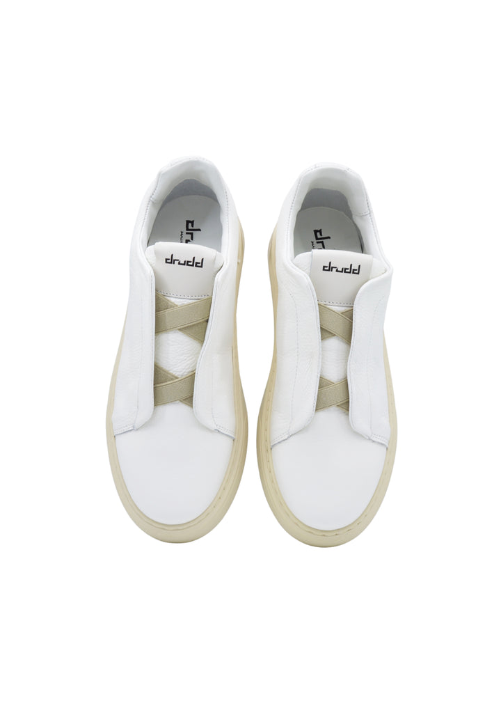 Sneakers slip-on  in pelle martellata bianca - D-Capri