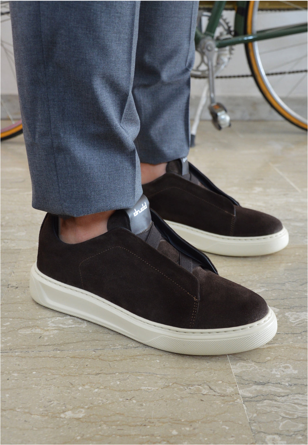 Sneakers slip-on  in camoscio marrone - D-Capri