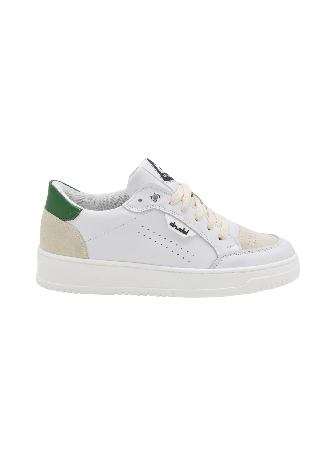 Sneakers Pelle Nappa Bianco e Verde - D-Carol
