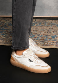 Sneakers in pelle e camoscio bianco e beige - D-Bowery