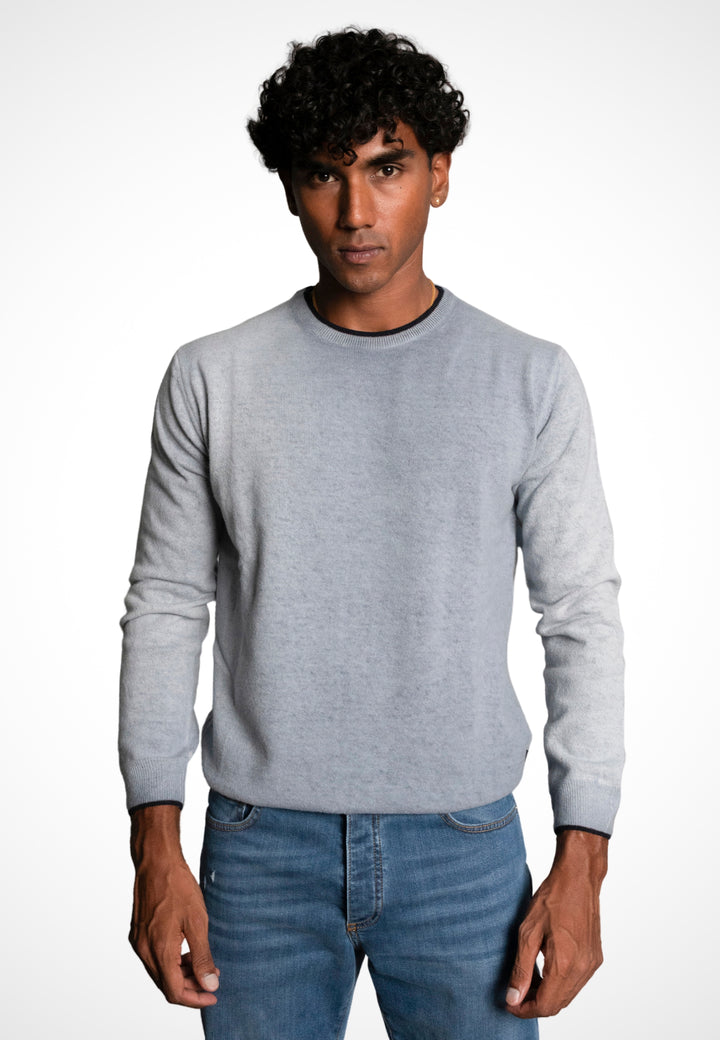 Maglione giro collo in Lana - D-Cold light blu