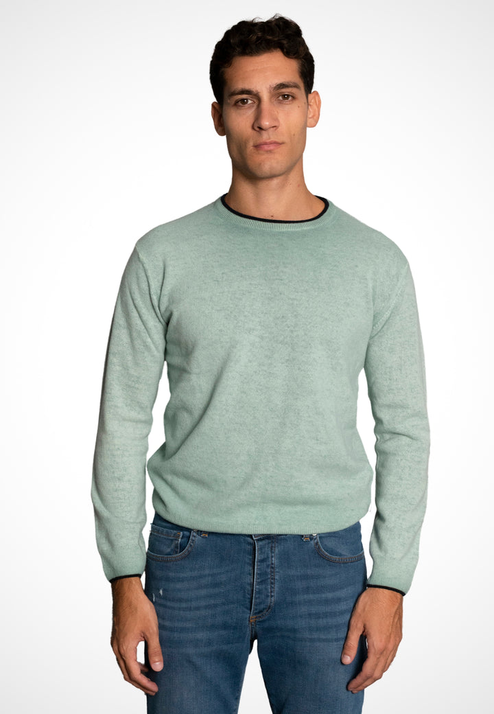 Maglione giro collo in Lana - D-Cold light green