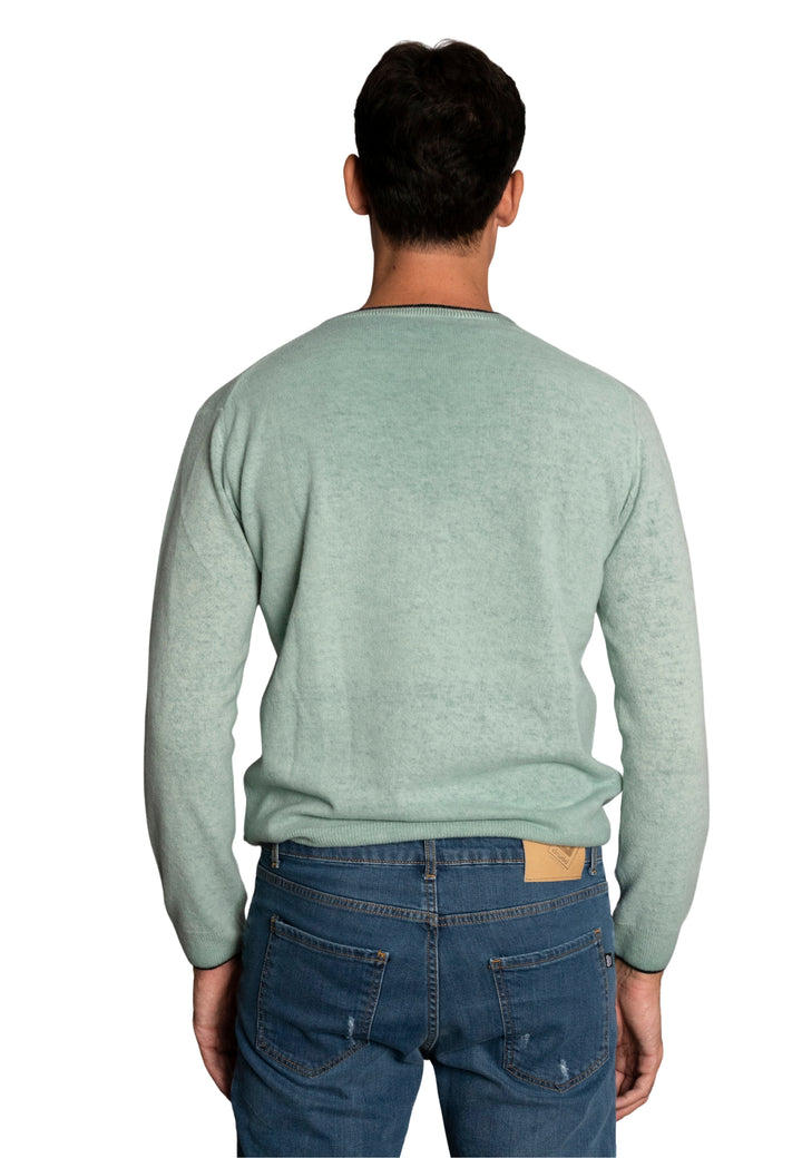 Maglione giro collo in Lana - D-Cold light green