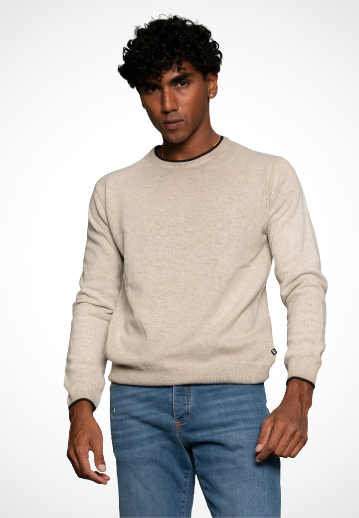 Maglione giro collo in Lana - D-Cold Beige
