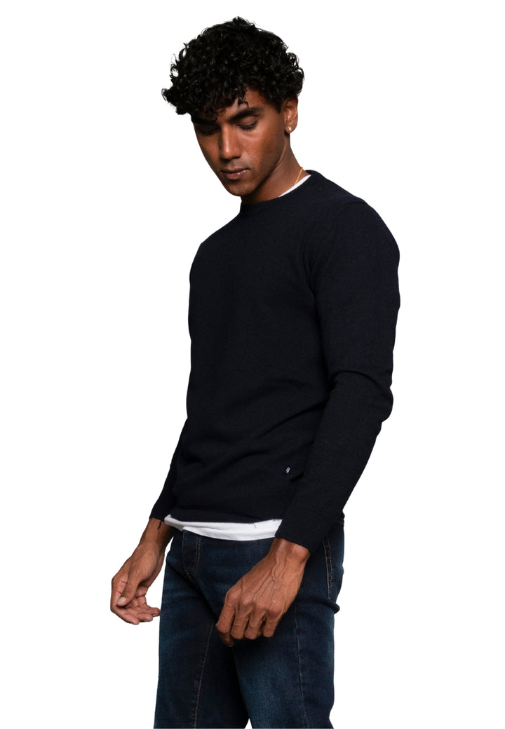 Maglione giro collo misto cashmere - D-Crew blu