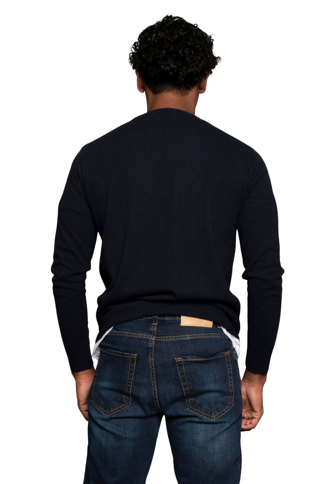 Maglione giro collo misto cashmere - D-Crew blu