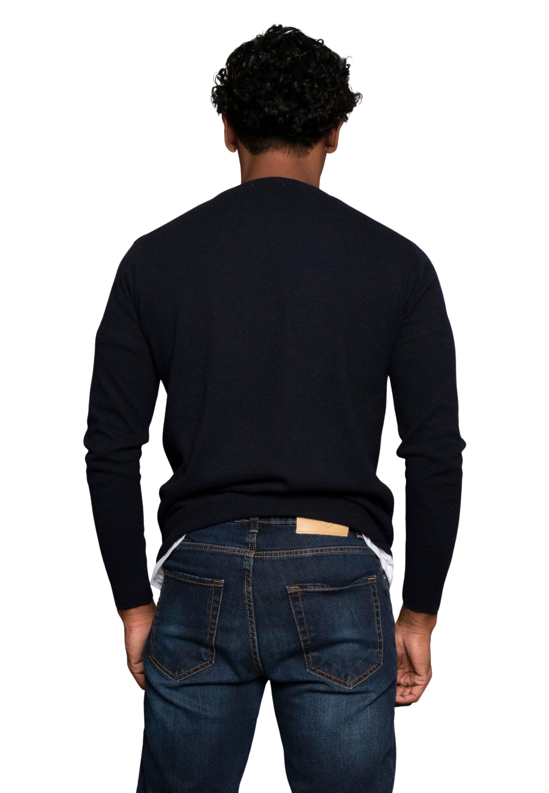 Maglione giro collo misto cashmere - D-Crew blu