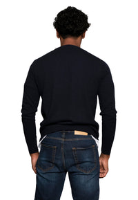 Maglione giro collo misto cashmere - D-Crew blu