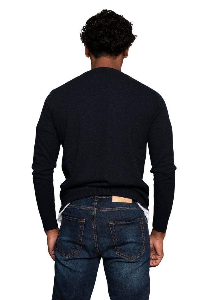 Maglione giro collo misto cashmere - D-Crew blu