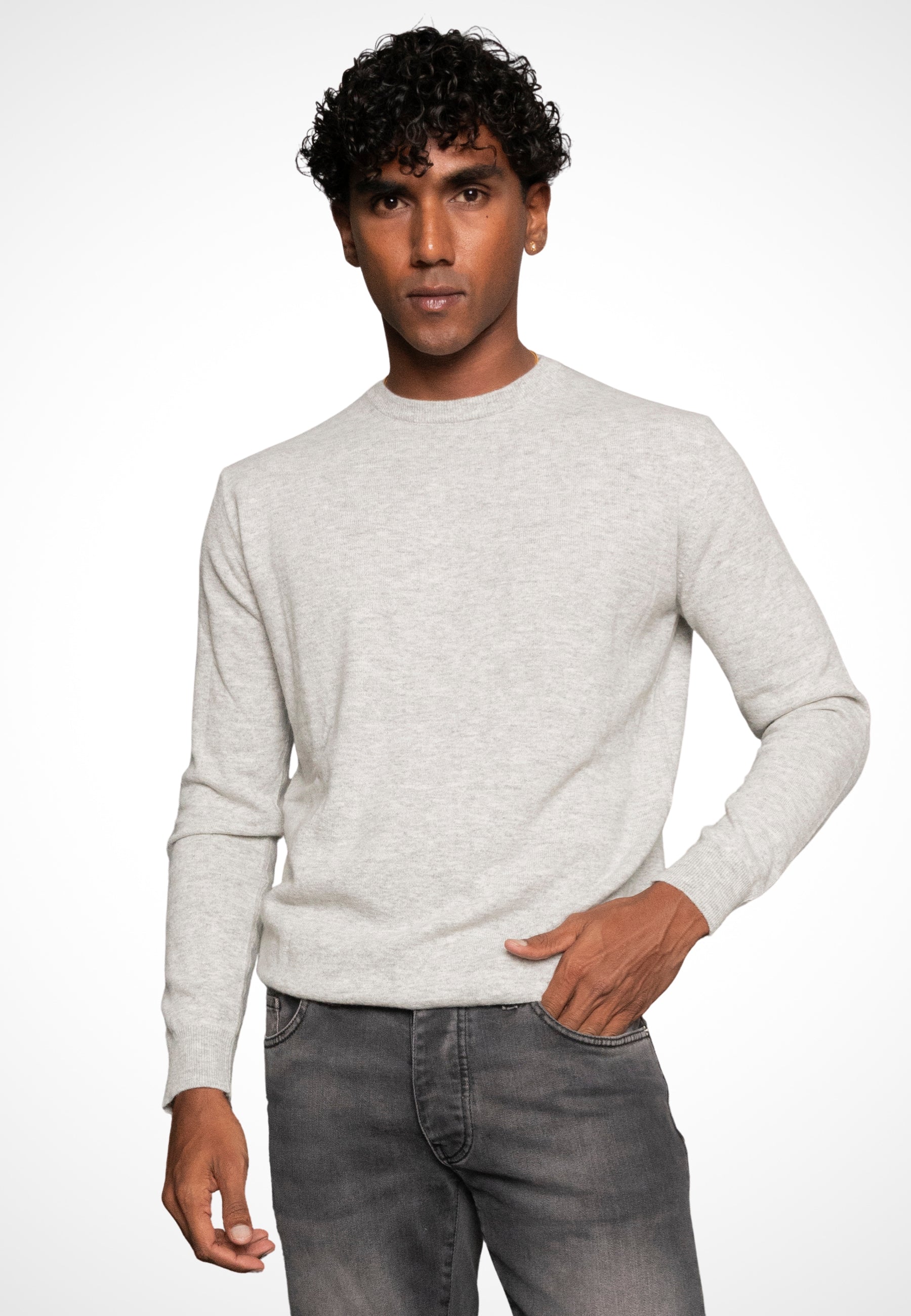 Maglione giro collo misto cashmere - D-Crew grigio