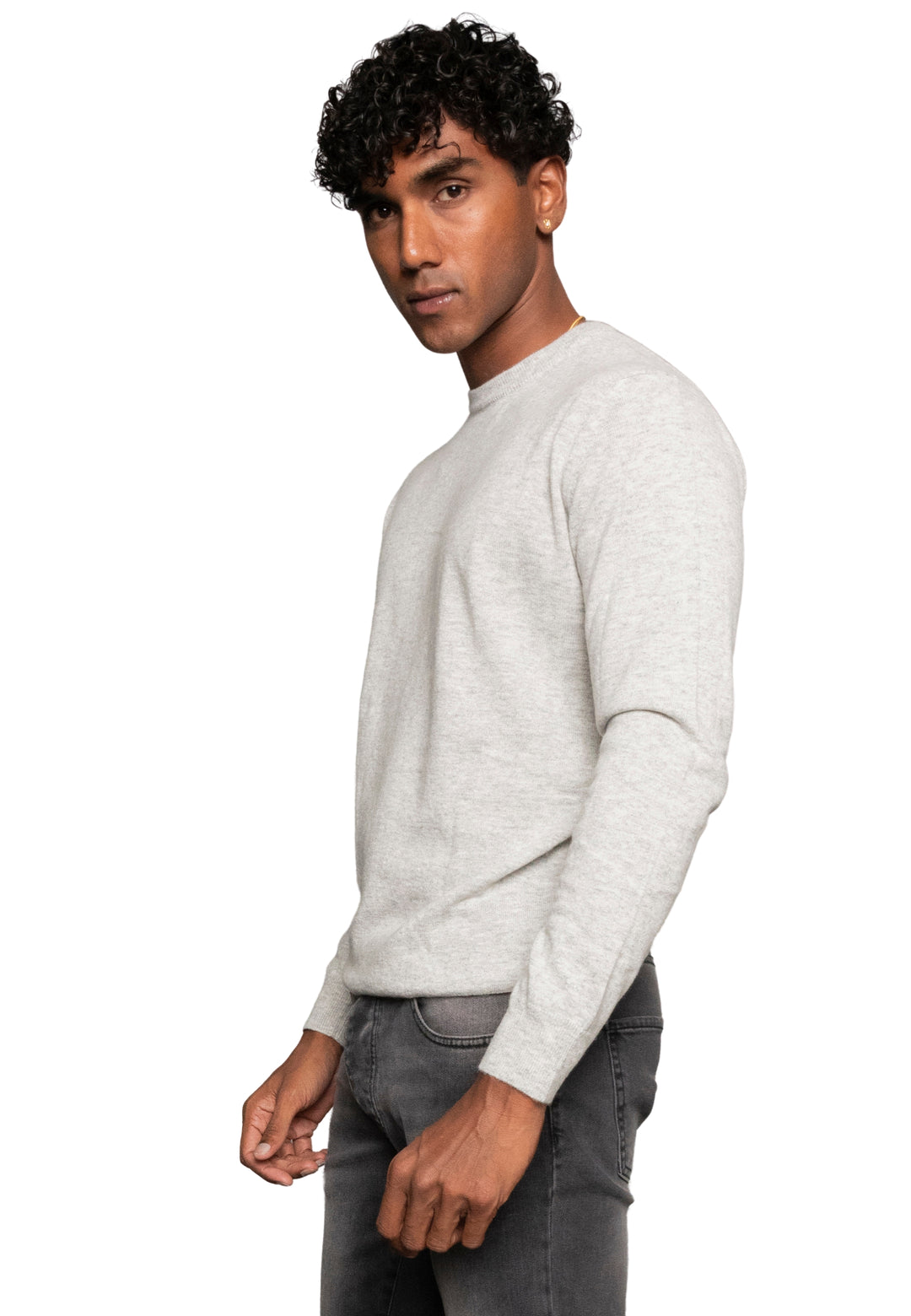 Maglione giro collo misto cashmere - D-Crew grigio