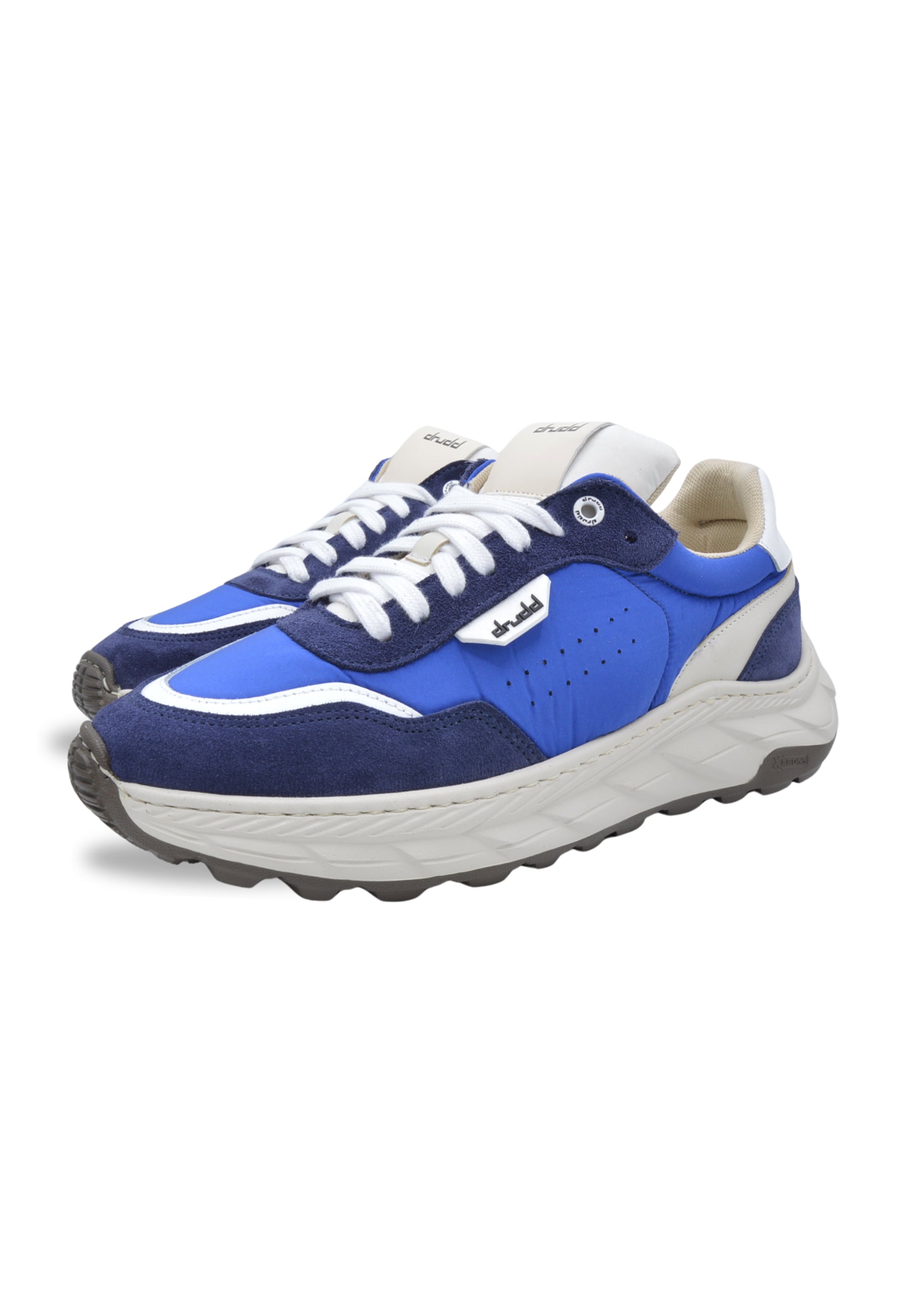 Sneakers in camoscio e tessuto blu - D-Cross