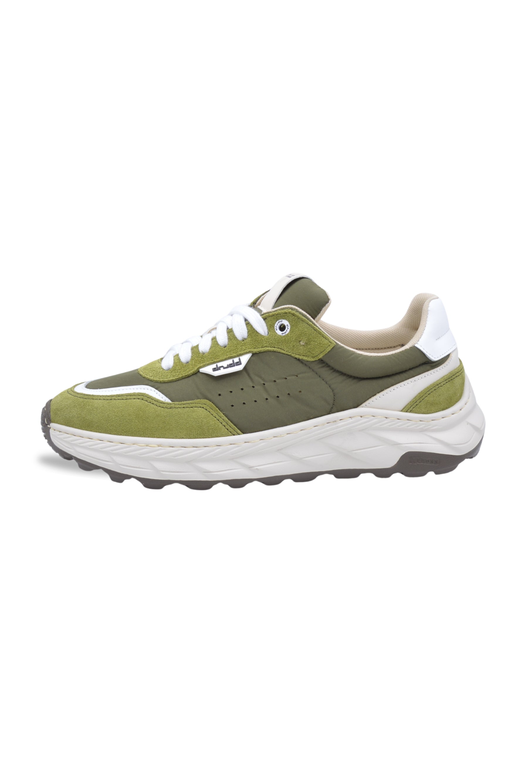 Sneakers in camoscio e tessuto verde - D-Cross
