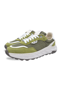 Sneakers in camoscio e tessuto verde - D-Cross