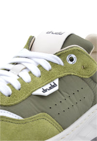 Sneakers in camoscio e tessuto verde - D-Cross