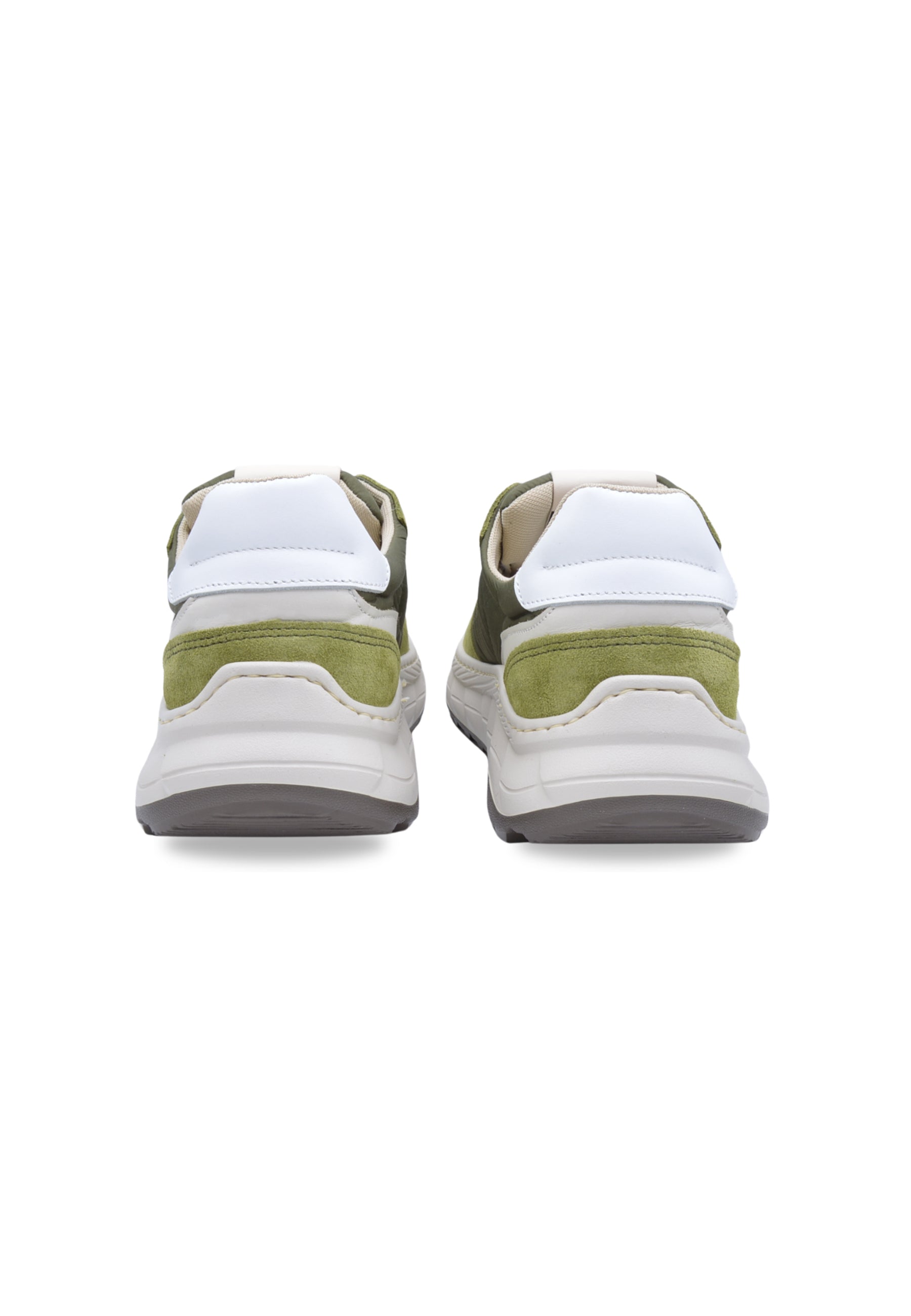 Sneakers in camoscio e tessuto verde - D-Cross
