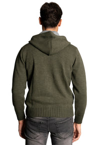 Cardigan con Zip misto Lana - D-Elbert verde