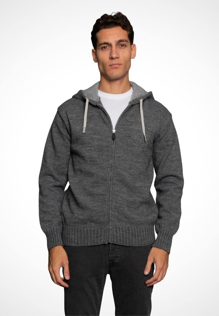Cardigan con Zip misto Lana - D-Elbert Grigio