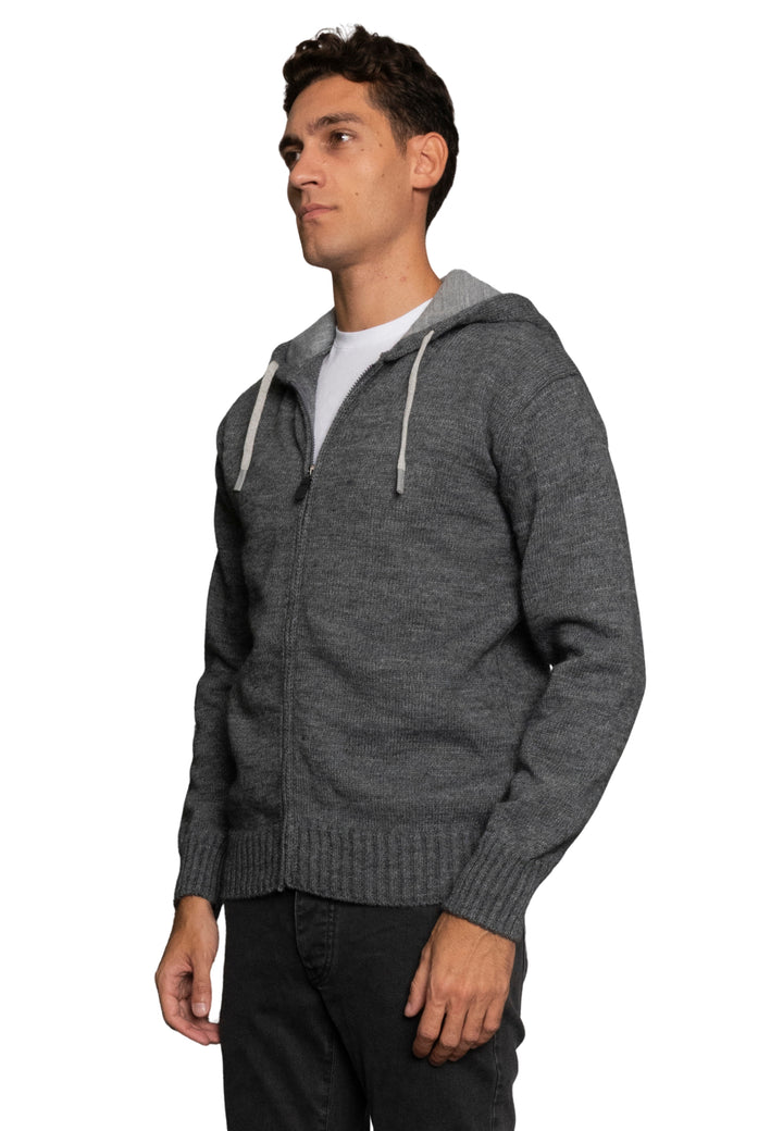 Cardigan con Zip misto Lana - D-Elbert Grigio