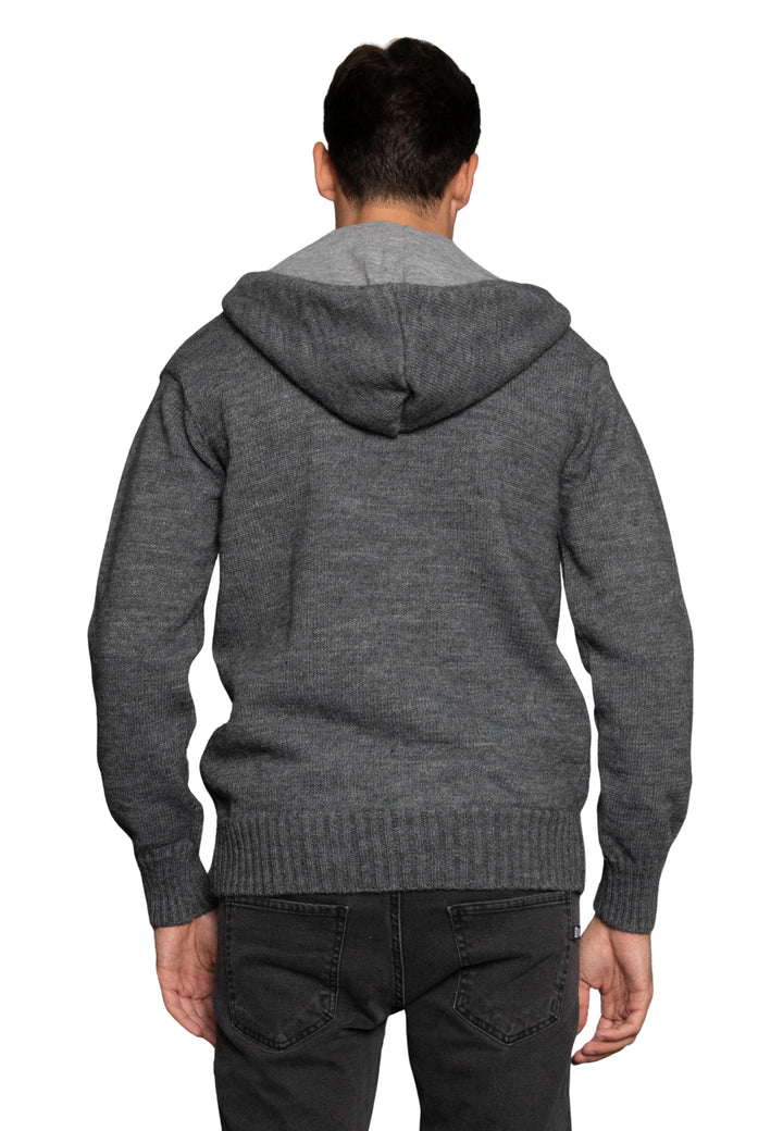 Cardigan con Zip misto Lana - D-Elbert Grigio