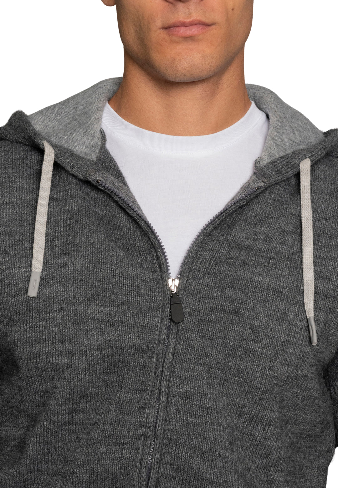 Cardigan con Zip misto Lana - D-Elbert Grigio