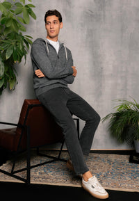 Cardigan con Zip misto Lana - D-Elbert Grigio