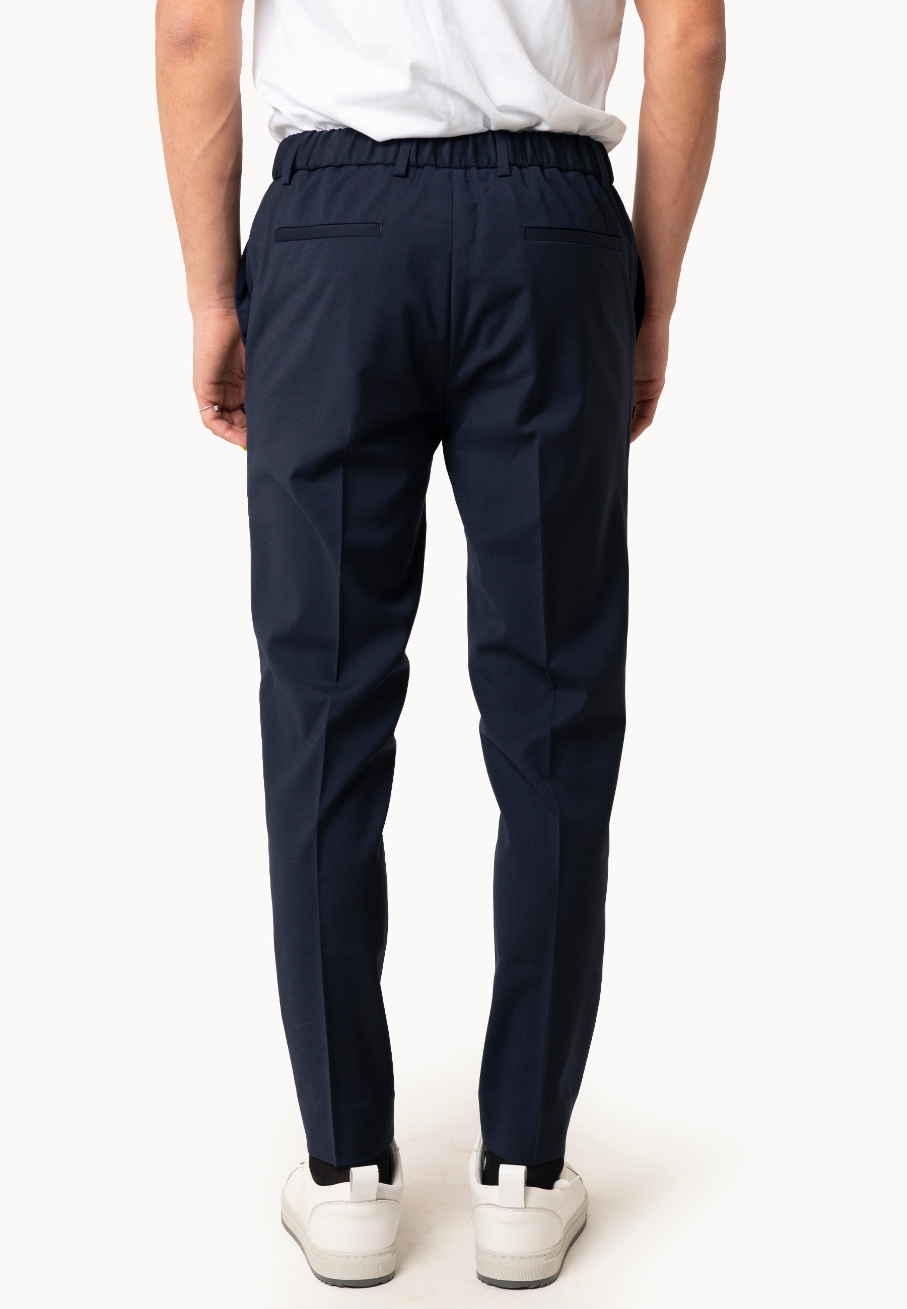 Pantalone con elastico  Fresco lana blu - D-Goldes