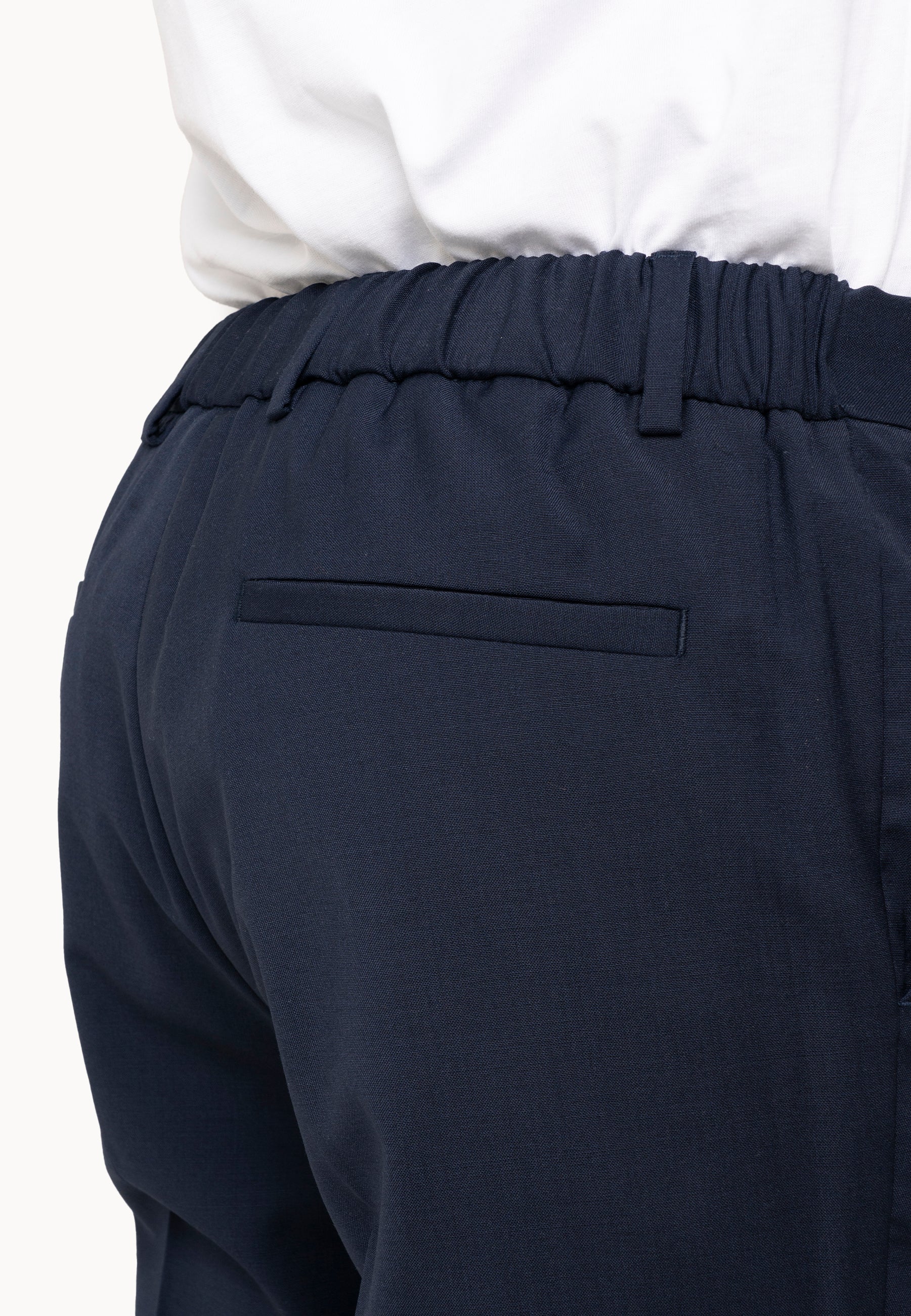 Pantalone con elastico  Fresco lana blu - D-Goldes