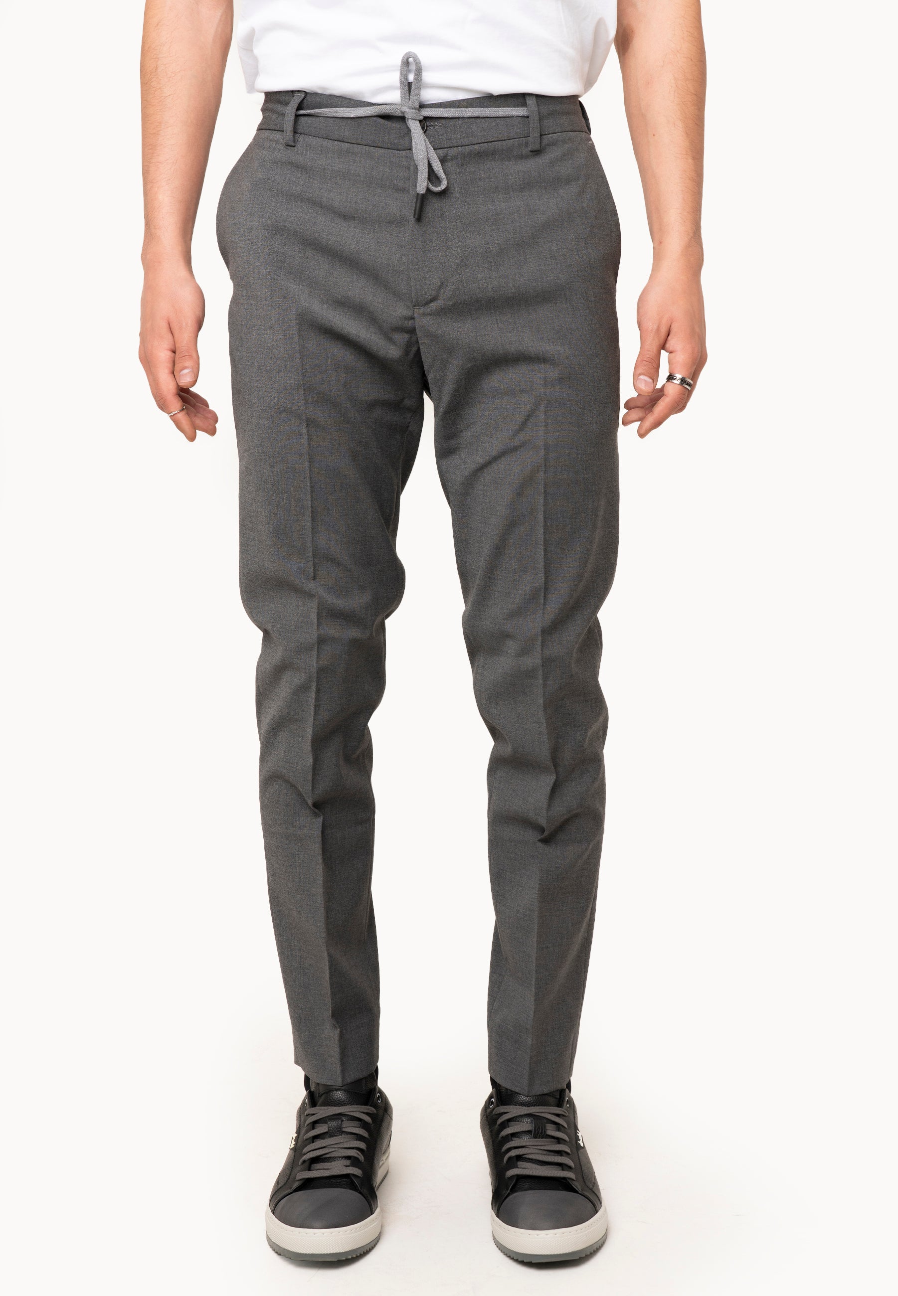 Pantalone con elastico  Fresco lana grigio - D-Goldes